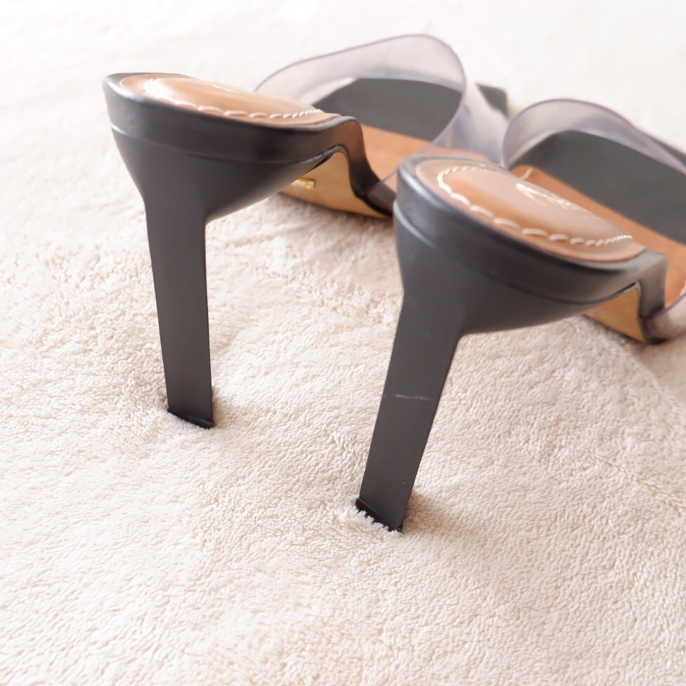 Clear Strap Black Square-Toe Mule Heels By — image 2 of 5
